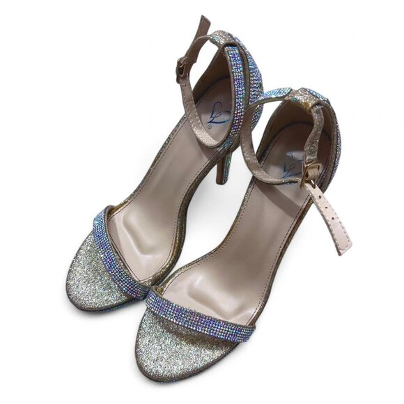 Windsor‎ Glitter Sparkly High Heels 7.5 Prom Bedazzled Glamour Party - Picture 3 of 8